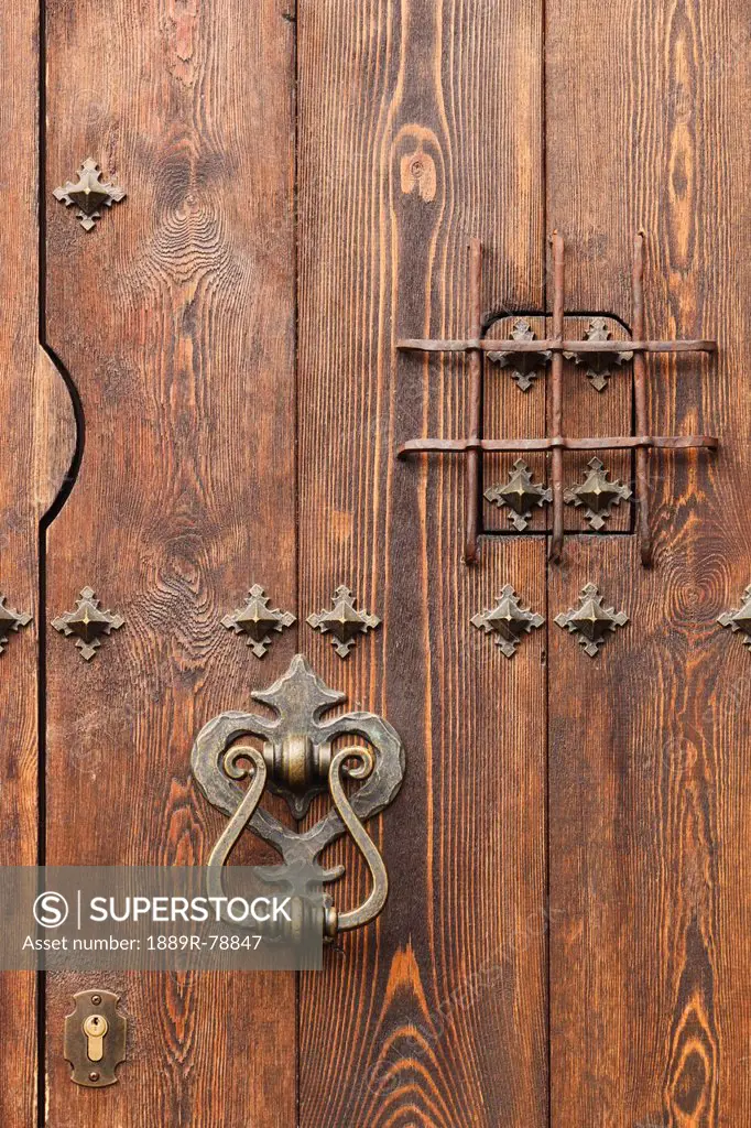 Door With Knocker And Judas Window, Grazalema Cadiz Andalusia Spain