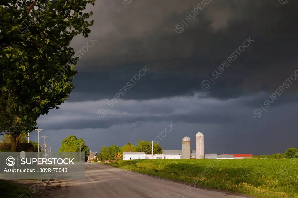 Storm Clouds Over A Farm, Farnham Quebec Canada