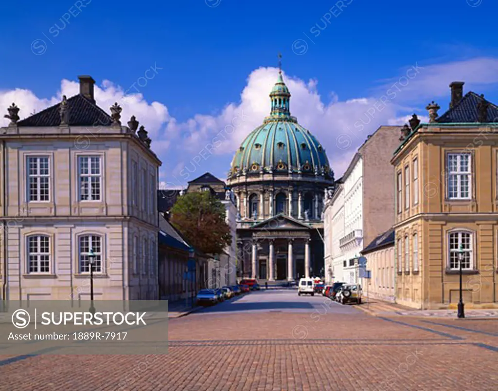 The Marble Church (center) and Danish Royal Palace (right)