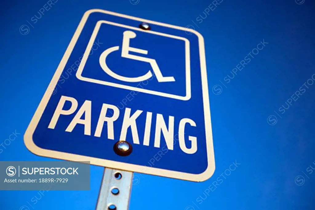 Disabled handicapped parking sign