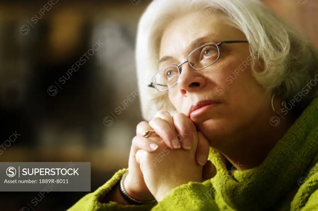 A woman in thought
