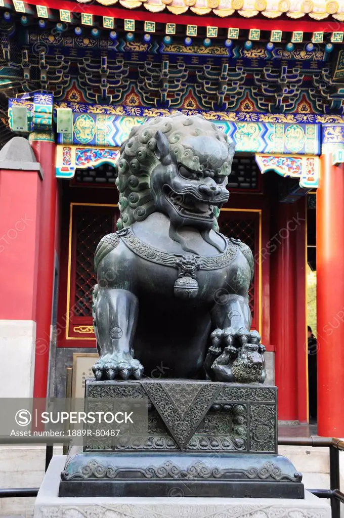 Lion sculpture at summer palace, beijing china