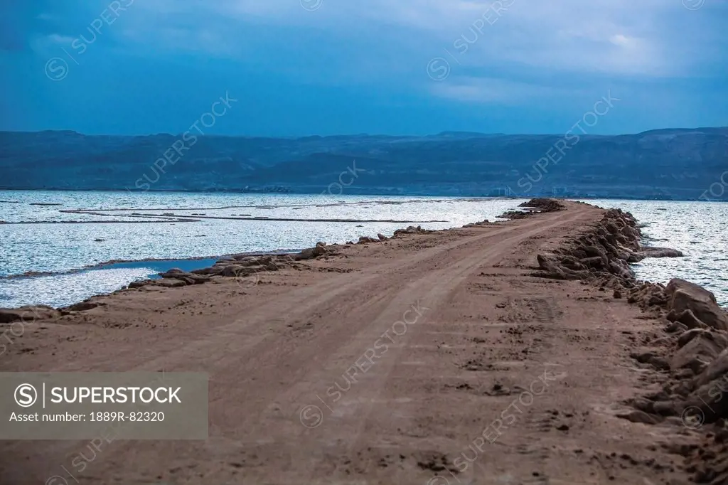 A road crossing the dead sea, israel