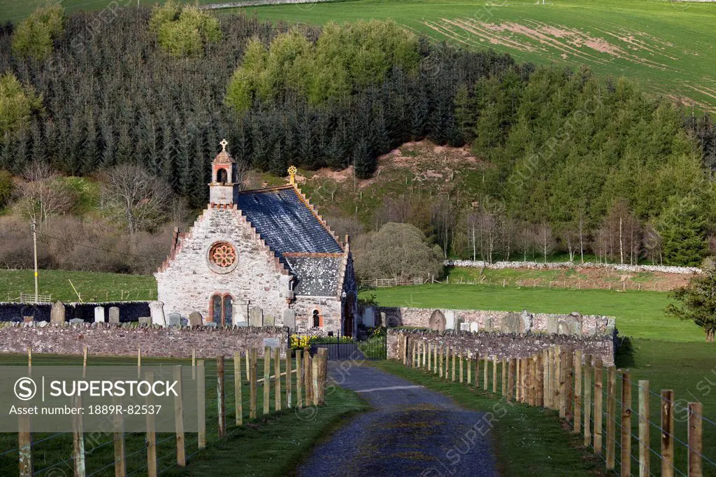 A church and cemetery, scottish borders, scotland