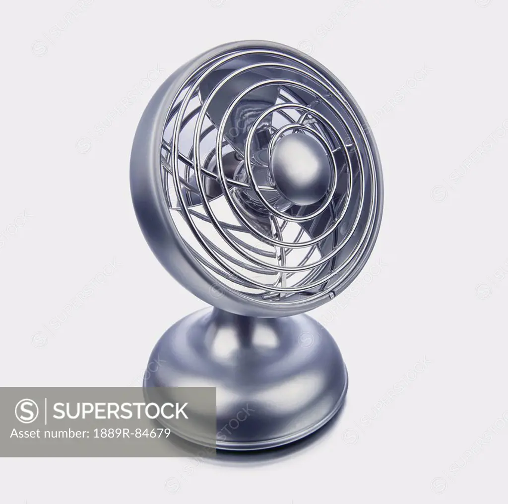 Silver fan on a white background
