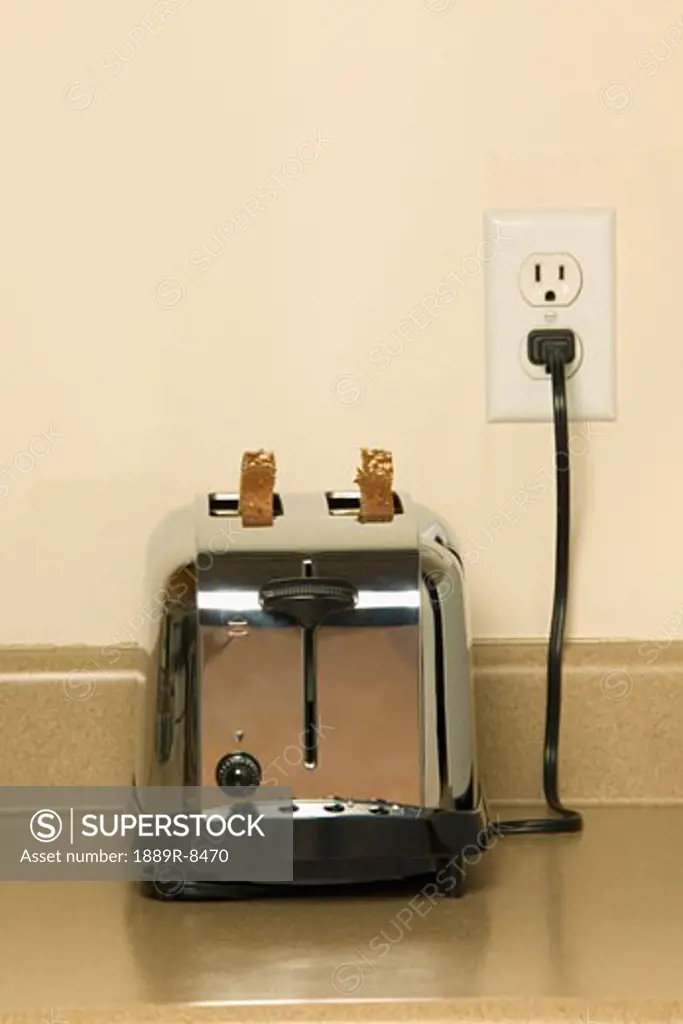 Plugged in toaster