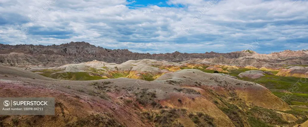 The yellow mounds area of badlands national park, south dakota united states of america