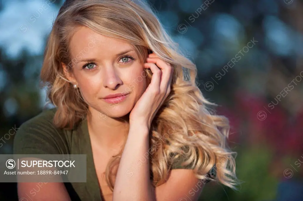 Portrait of a woman with long blond hair, arvada colorado united states of america