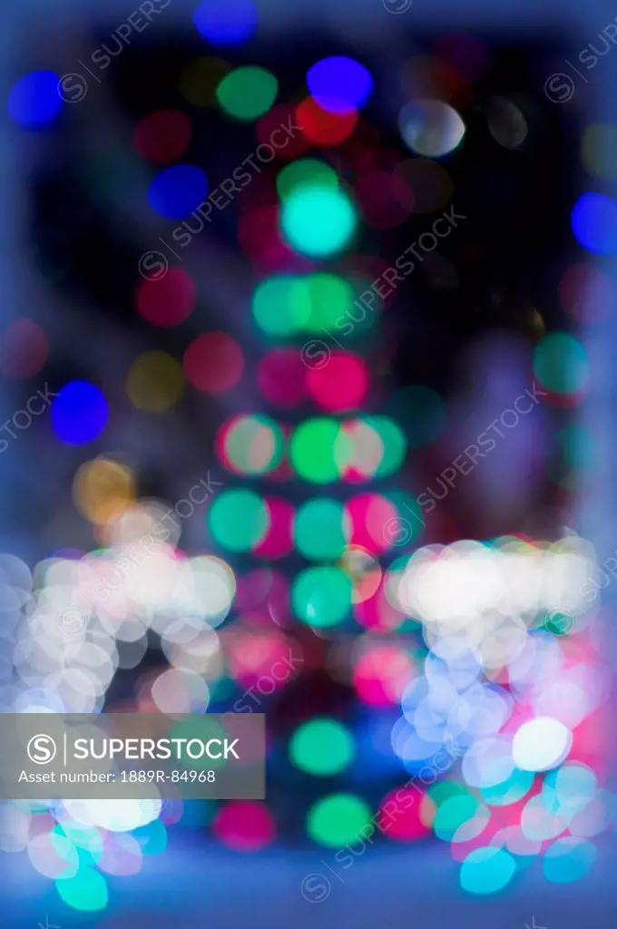 Impressionistic christmas tree lights, edmonton alberta canada