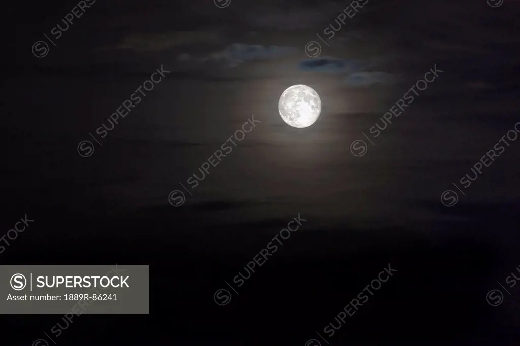 Full Moon In The Night Sky, Toronto Ontario Canada