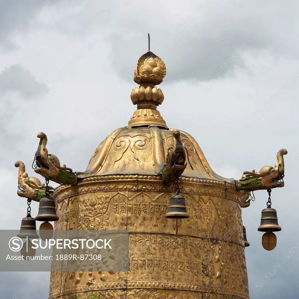 A gold structure at lokhang temple;Lhasa xizang china