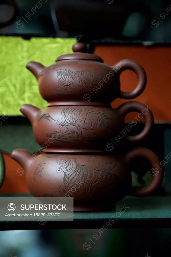 Three Stacking Chinese Teapots;China