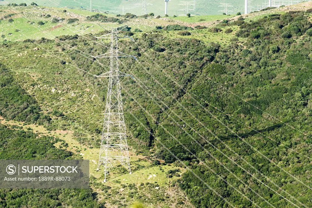 Electrical Power Lines;Tarifa Cadiz Andalusia Spain