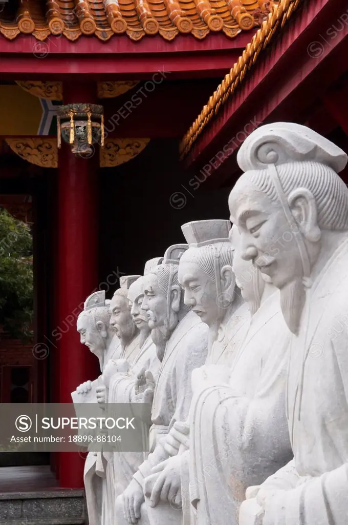 Confucius Statues At A Shrine;Nagasaki Japan