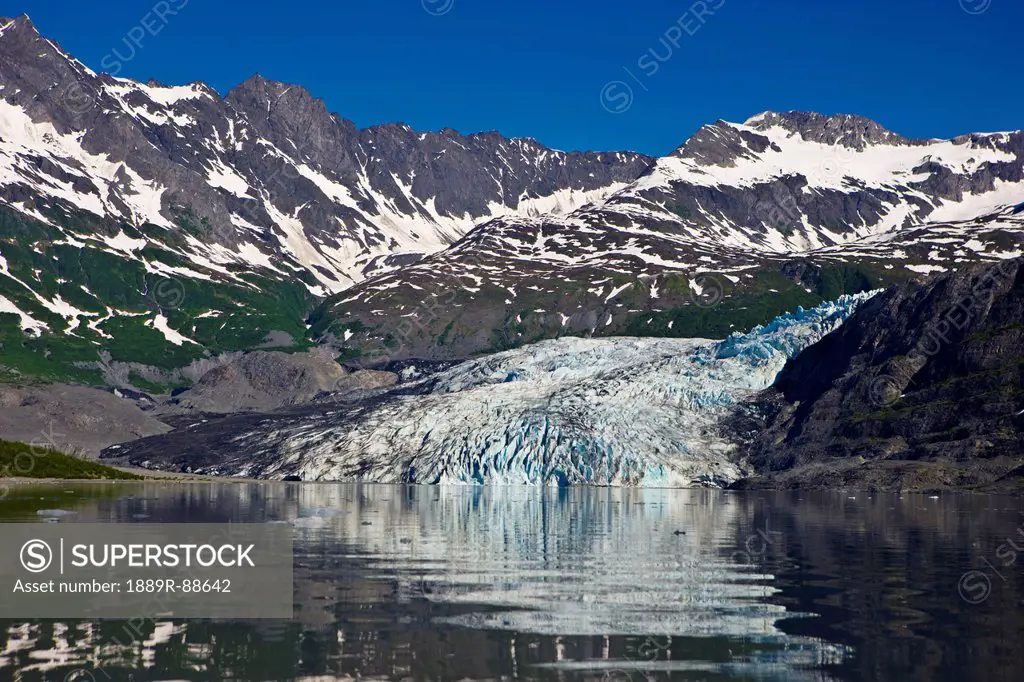 Shoup Glacier Reflected In The Waters Of Shoup Bay, Prince William Sound, Southcentral Alaska, Summer