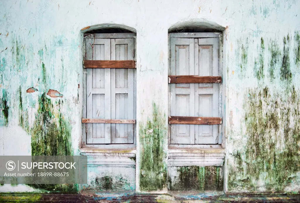 Old doors in a building;Yangon rangoon burma