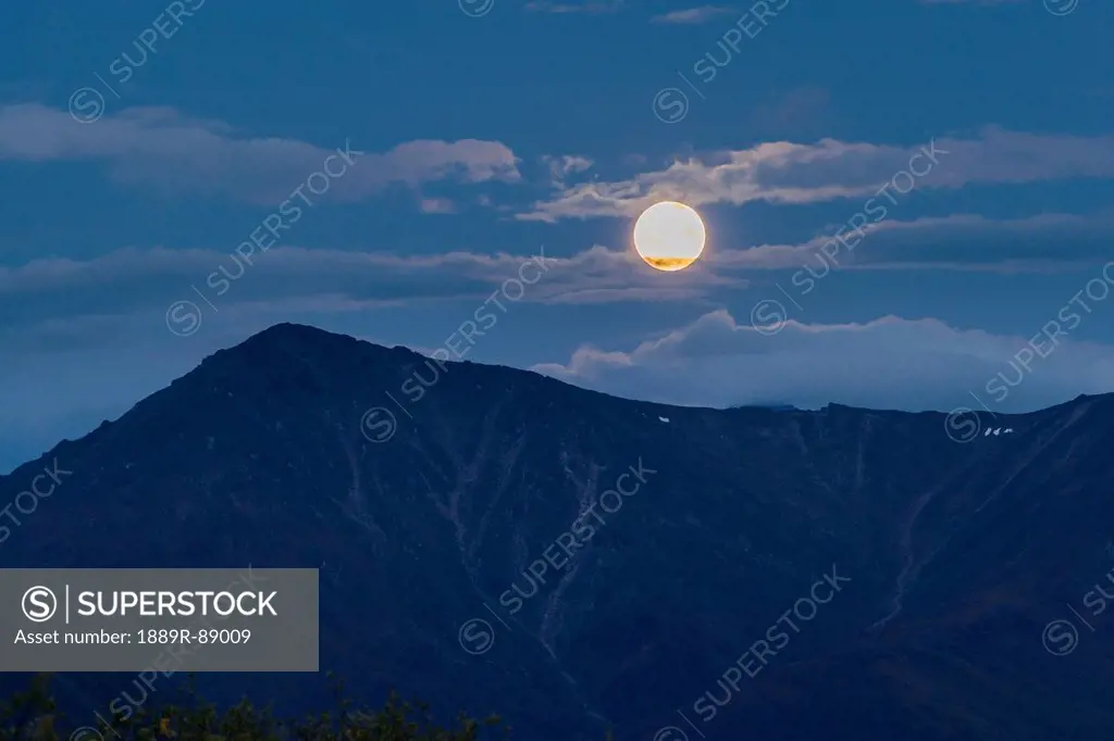 Moonlight over brooks range gates of the arctic national park northwestern alaska;Alaska united states of america