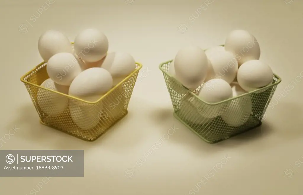 Two baskets of eggs