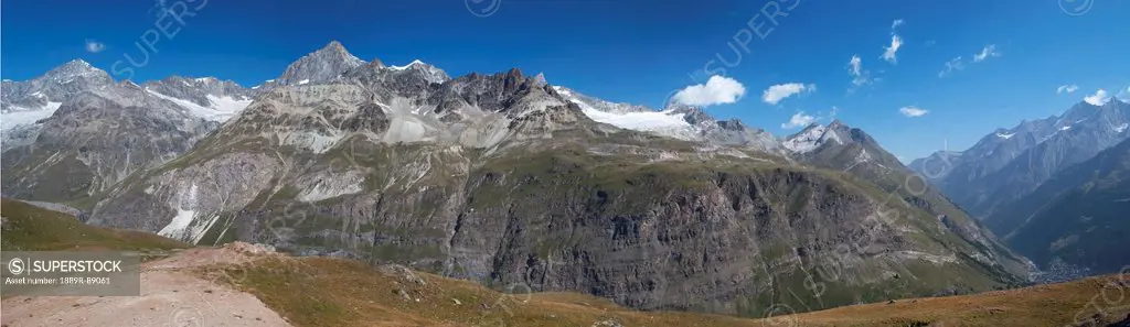 Mountains in the pennine alps;Zermatt valais switzerland