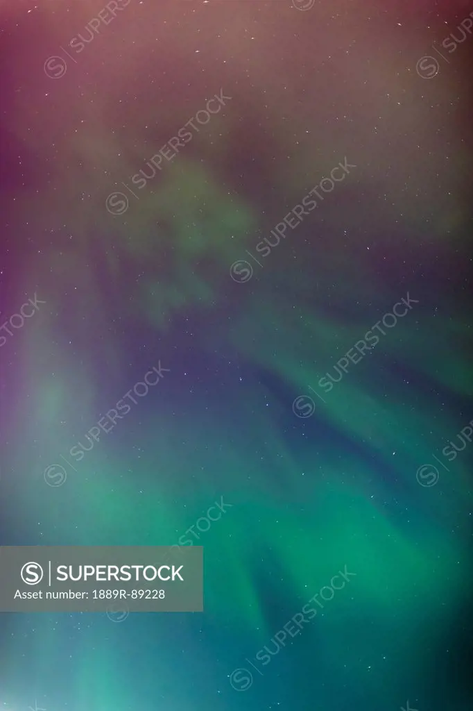 A green aurora borealis corona in the sky above the tony knowles coastal trail in winter;Anchorage alaska united states of america