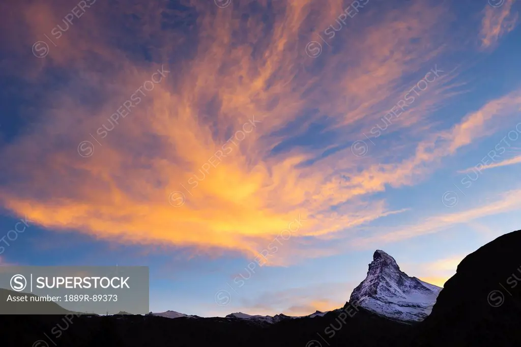 Matterhorn at dusk;Valais switzerland