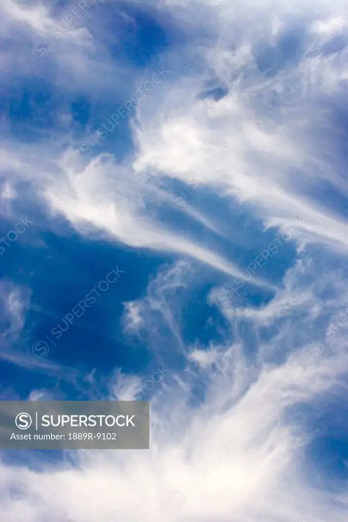 Wispy clouds in the sky