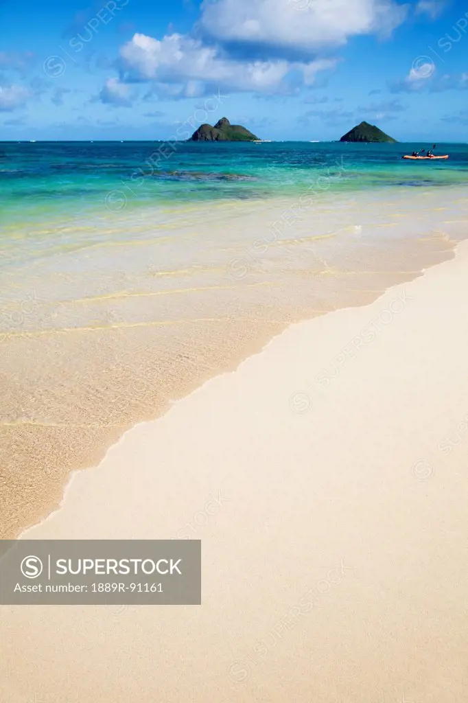 Lanikai beach with the twin islands of na mokulua;Honolulu oahu hawaii united states of america
