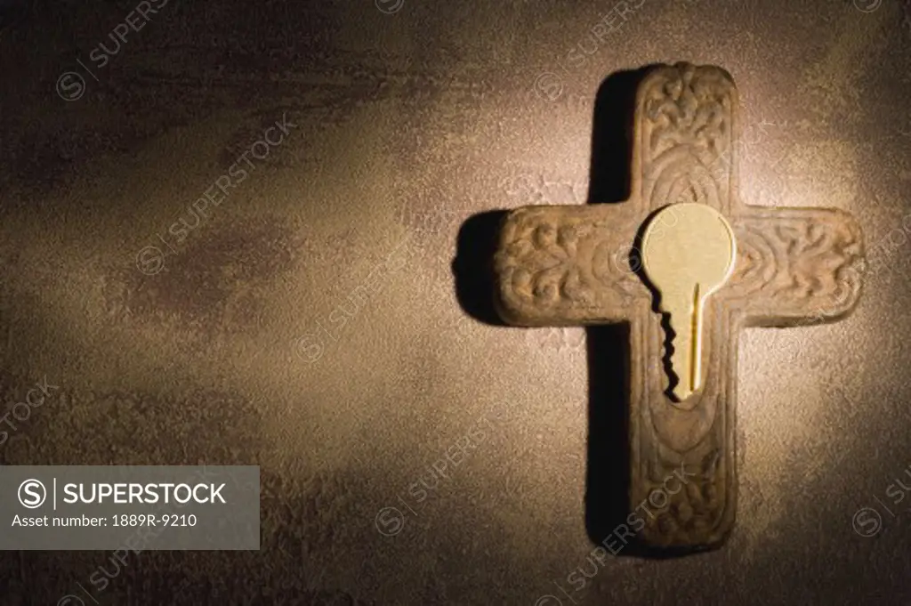 cross and a key