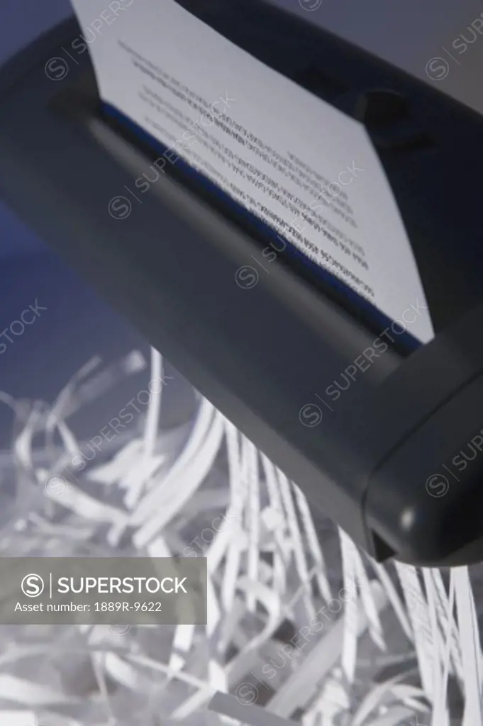 Closeup of paper shredder