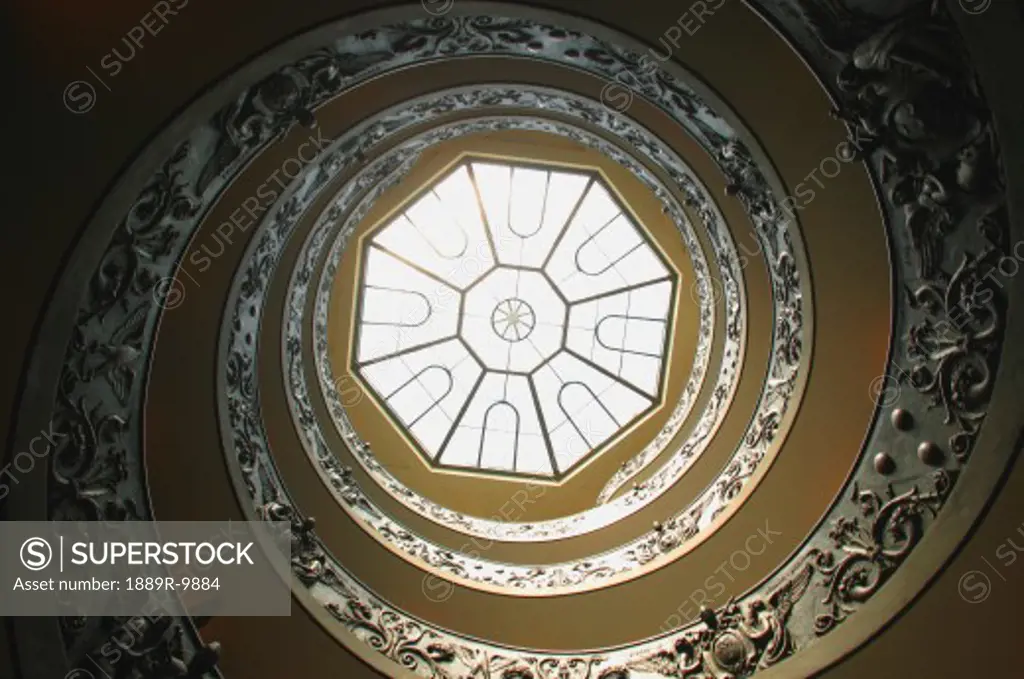 Looking Up at Domed Ceiling in The Vatican Museum Vatican City Rome Italy