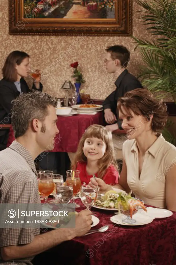 Family in a restaurant