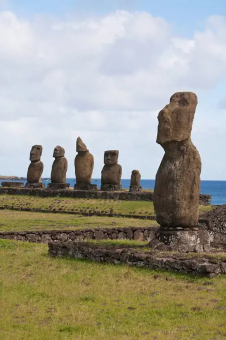 Ahu Vai Huri (Left) & Ahu Tahai (Right) At The Tahai Ceremonial Complex, Rapa Nui (Easter Island), Chile
