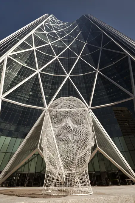 Sculpture And Bow Building; Calgary, Alberta, Canada