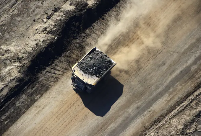 Caterpillar 797 Dump Truck Of Horizon Oil Sands Mining Operations; Fort Mcmurray Alberta Canada