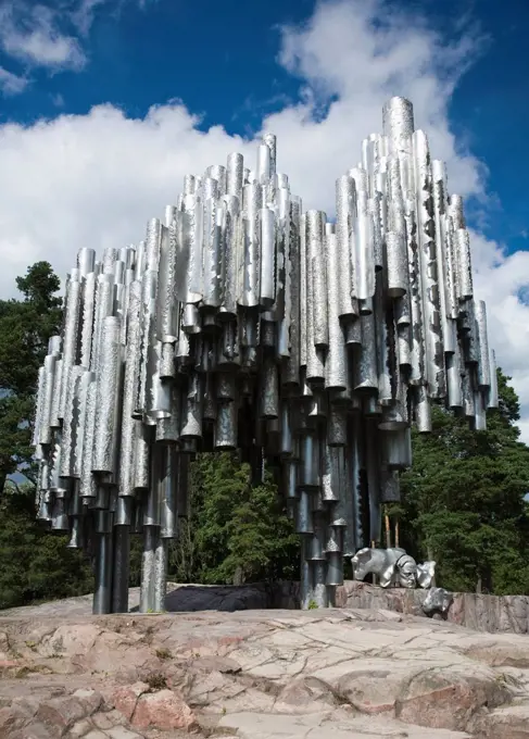 a musical monument constructed like a pipe organ, helsinki, finland