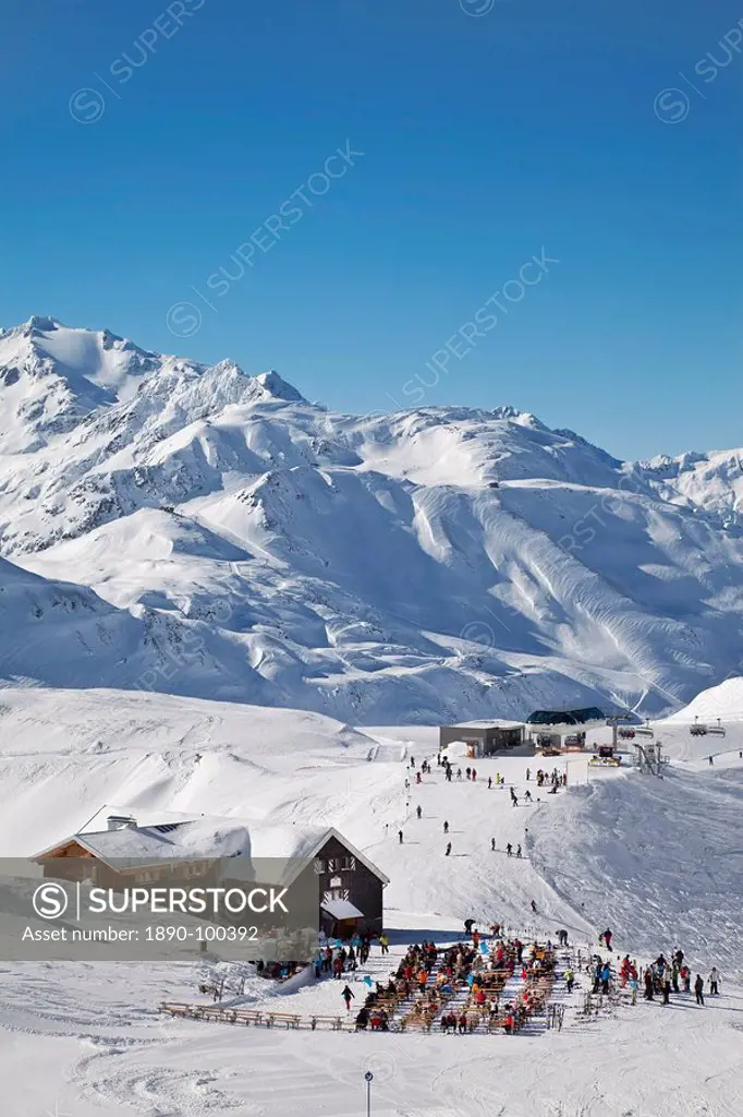 Mountain restaurant, St. Anton am Arlberg, Tirol, Austrian Alps, Austria, Europe