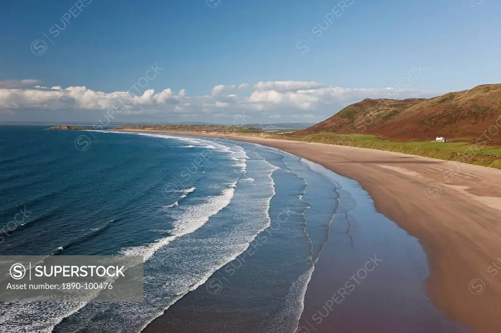 Rhossilli Bay, Gower Peninsula, Glamorgan, Wales, United Kingdom, Europe
