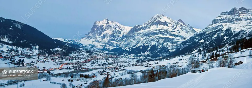 Grindelwald, Wetterhorn mountain, 3692m, Jungfrau region, Bernese Oberland, Swiss Alps, Switzerland, Europe