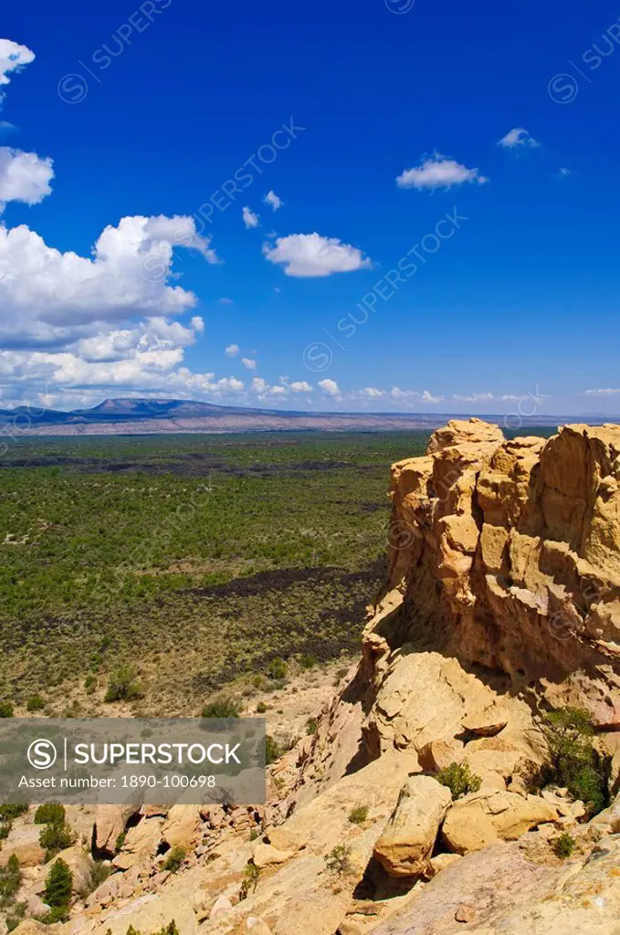 Escarpment and lava beds in El Malpais National Monument, New Mexico, United States of America, North America