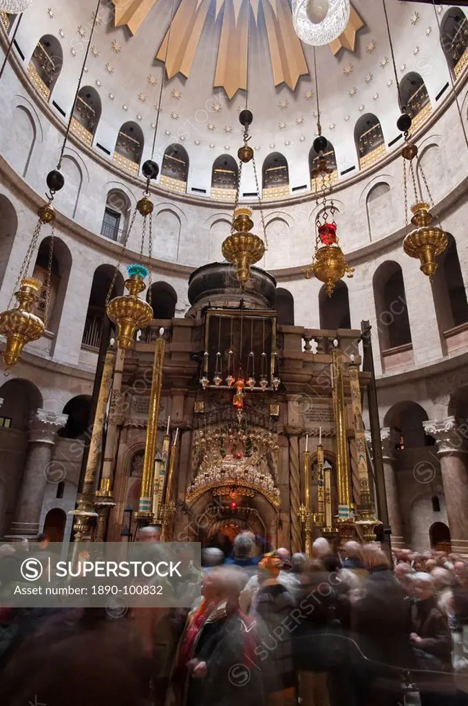 Interior of the Church of the Holy Sepulchre, Jerusalem, Israel, Middle East