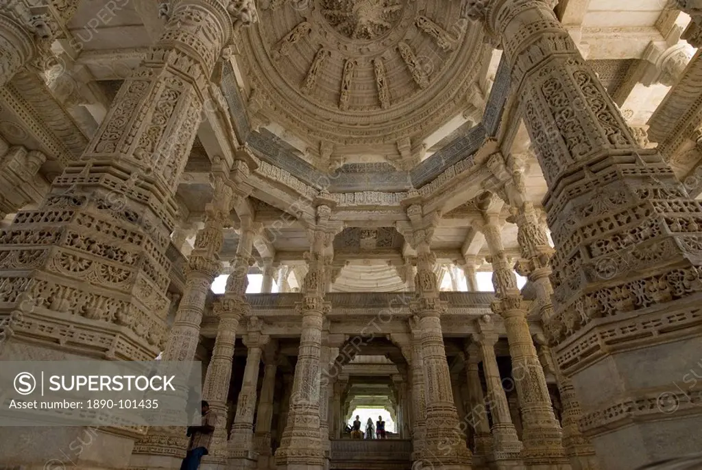 Carvings inside the Jain Temple, Ranakpur, Rajasthan, India