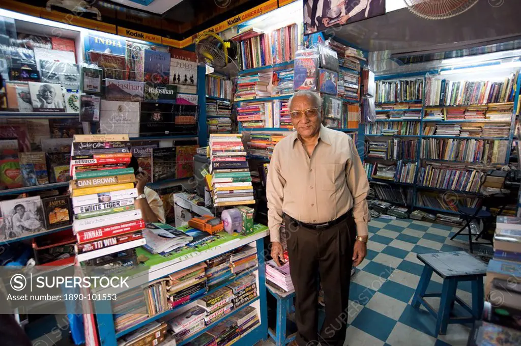 Mr. G. M. Singhvi, Owner of Books Corner, an excellent small bookshop in Jaipur, Rajasthan, India, Asia