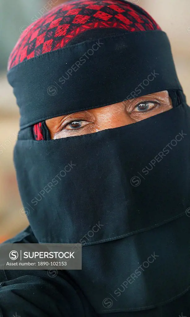 Veiled woman, Muscat, Oman, Middle East