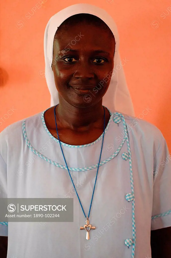 Catholic nun, Fadiouth, Senegal, West Africa, Africa