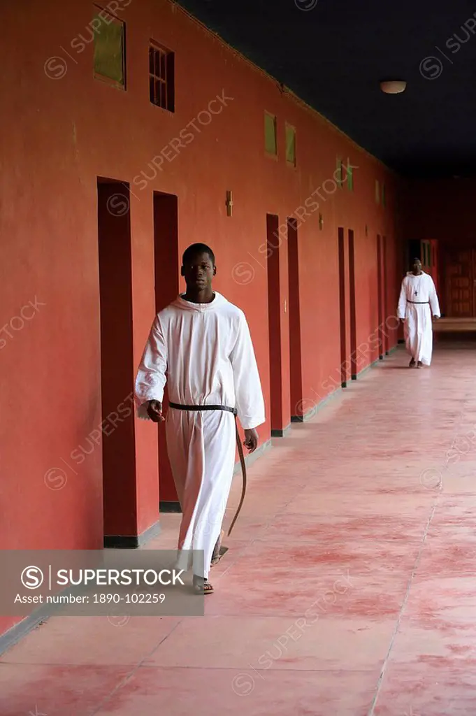 Monks at Keur Moussa abbey, Keur Moussa, Senegal, West Africa, Africa