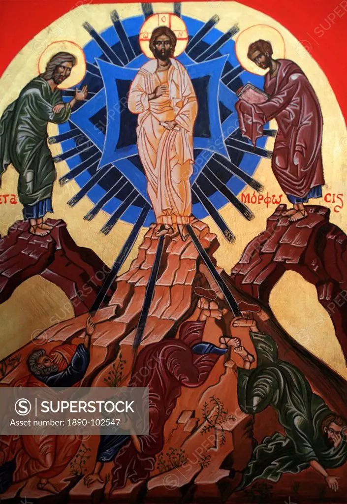 Icon of Jesus´s Transfiguration, Le Bec Hellouin, Eure, Normandy, France, Europe