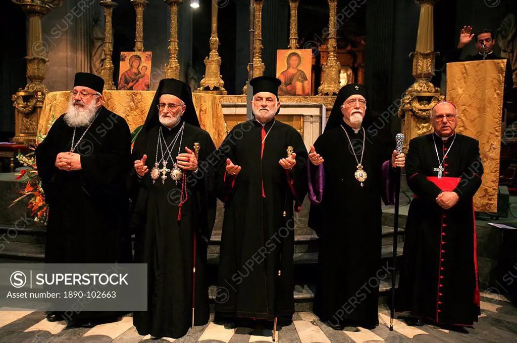 Middle East Christian patriarchs in Saint Sulpice church, Paris, France, Europe