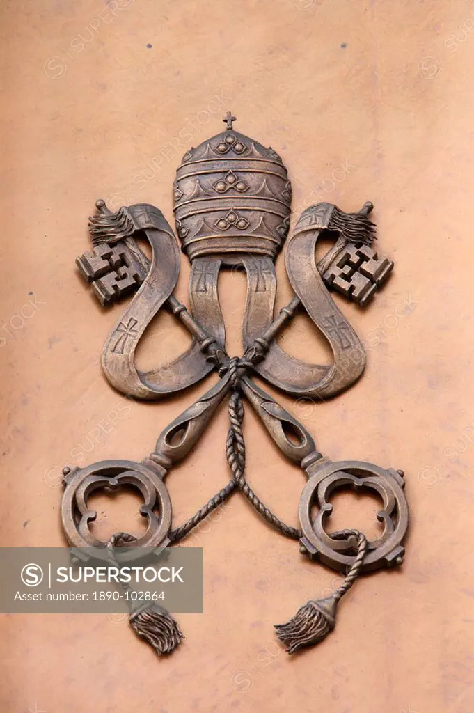 Vatican coat of arms, Rome, Lazio, Italy, Europe