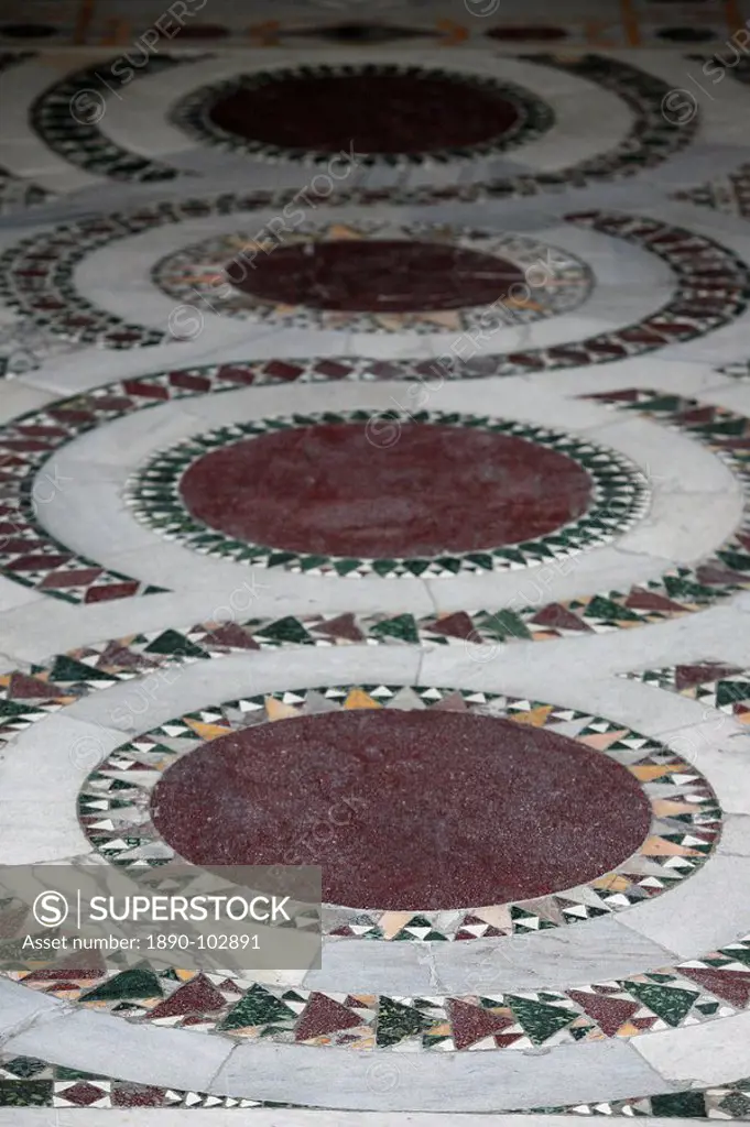 Marble floor in San Clemente basilica, Rome, Lazio, Italy, Europe