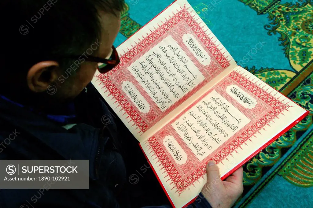 Koran reading at the Lyon great mosque, Lyon, Rhone, France, Europe